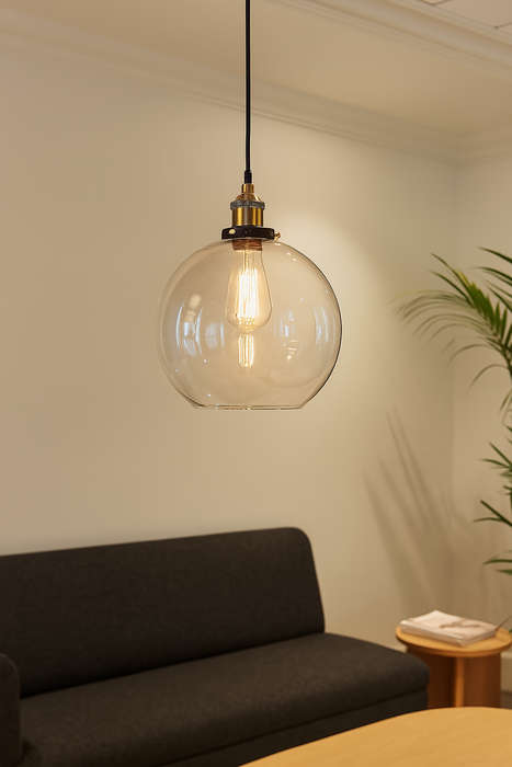 Antique Brass Glass Pendant Light