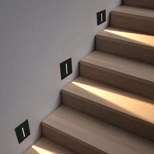 Slit Black LED Square Footlight Outdoor
