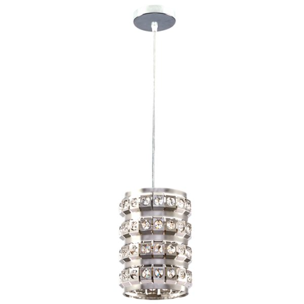 Polished Stainless Steel Pendant with Acrylic Crystals
