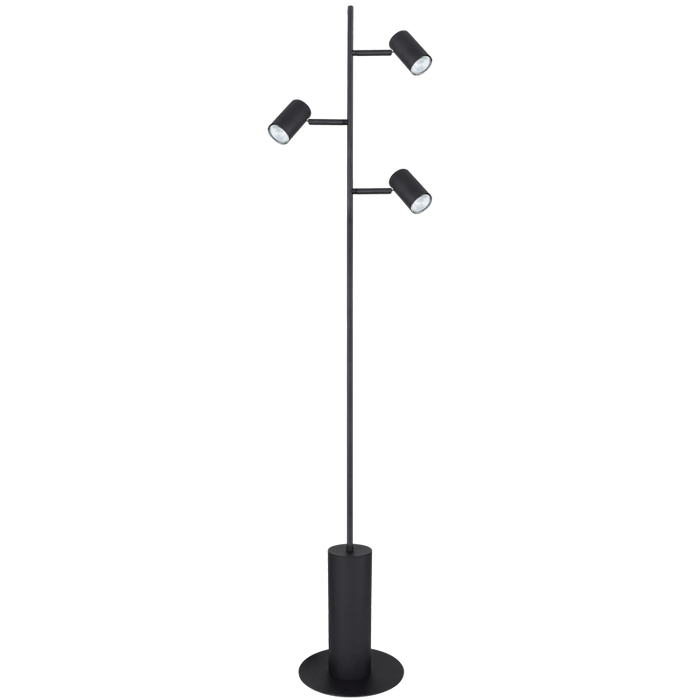 3 Light Black Metal Floor Lamp