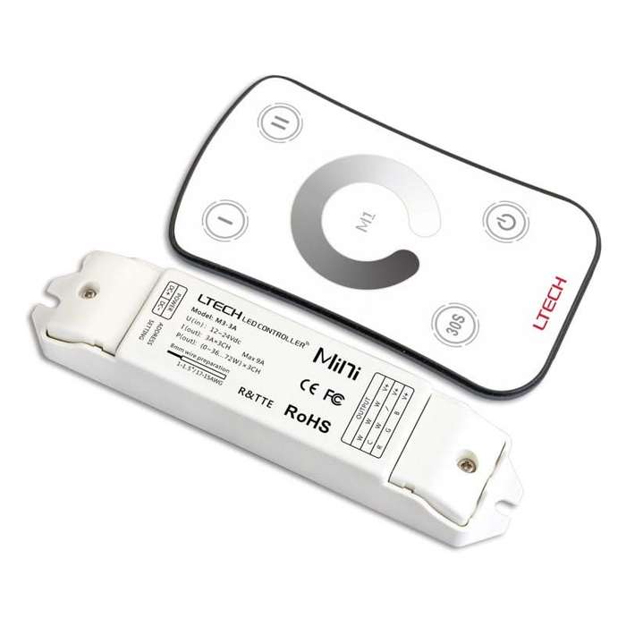 LED Strip Light - M3 RF Receiver 9A with M1 Monochrome RF Remote