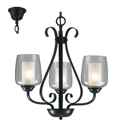 Alphen 3 Light Black Chandelier
