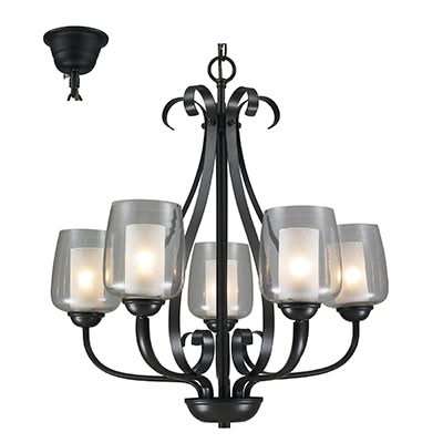 Alphen 5 Light Black Chandelier