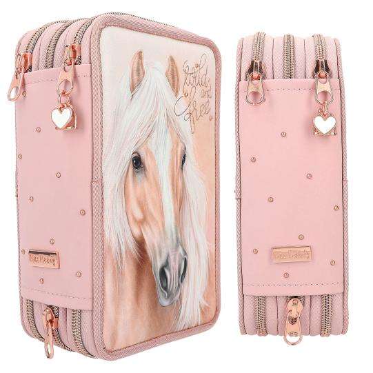 Miss Melody Triple Filled Pencil Case Romantic (horse head)