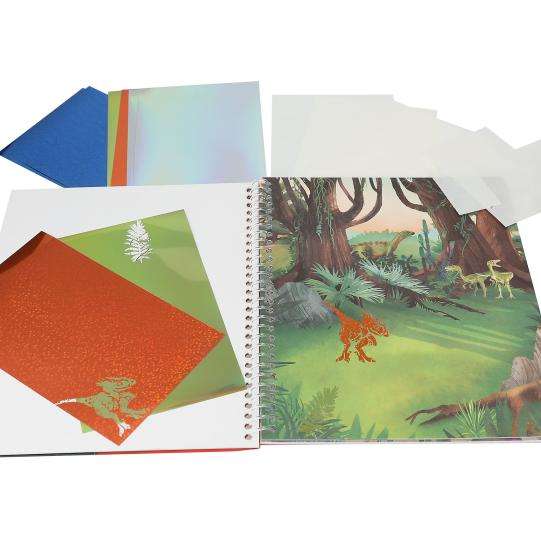 Dino World Colouring Book Stick & Shine