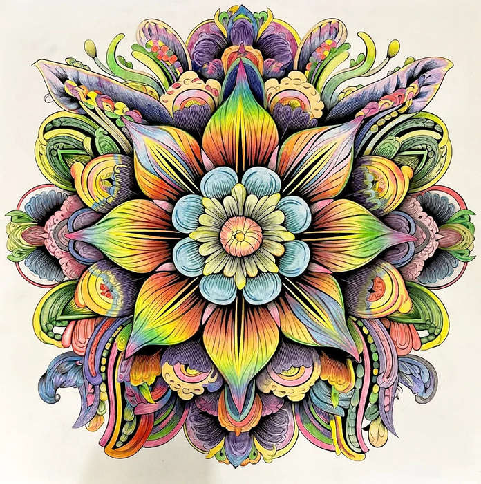Fine Art - Lotus Mandala 300 x 300mm Board