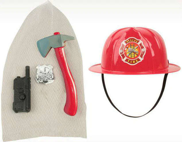 Fireman Set (Hat, Badge, Phone & Axe in Net)