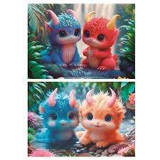 Puzzle 2 x 100pc Baby Monsters (Educa)