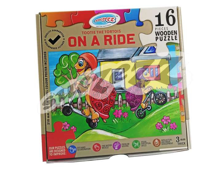 Puzzle 16pc Tootie The Tortoise : On A Ride (Wooden)