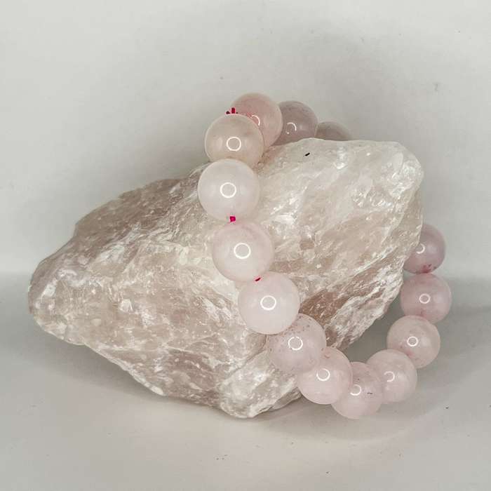 Rose Quartz Round Bead Bracelets