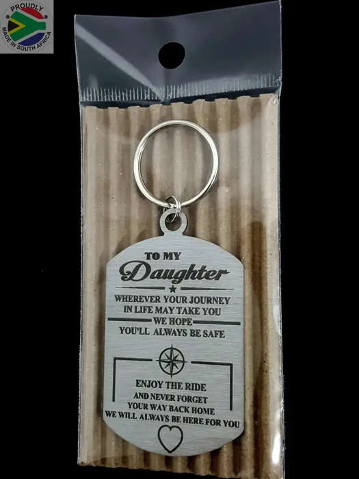 To My Daughter Laser engraved Key Ring-Bag Tag