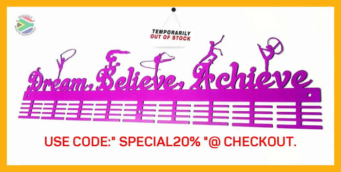 Dream Believe Achieve Rhythmic Gymnastics 72 Tier Medal Hanger