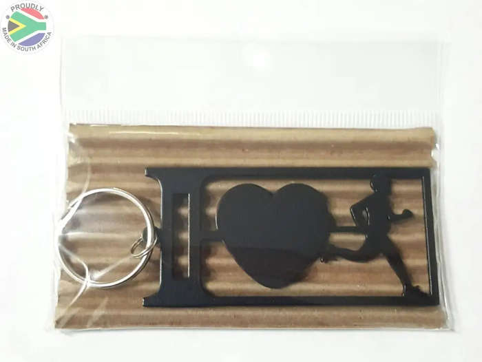 I Love Running Man Key Ring