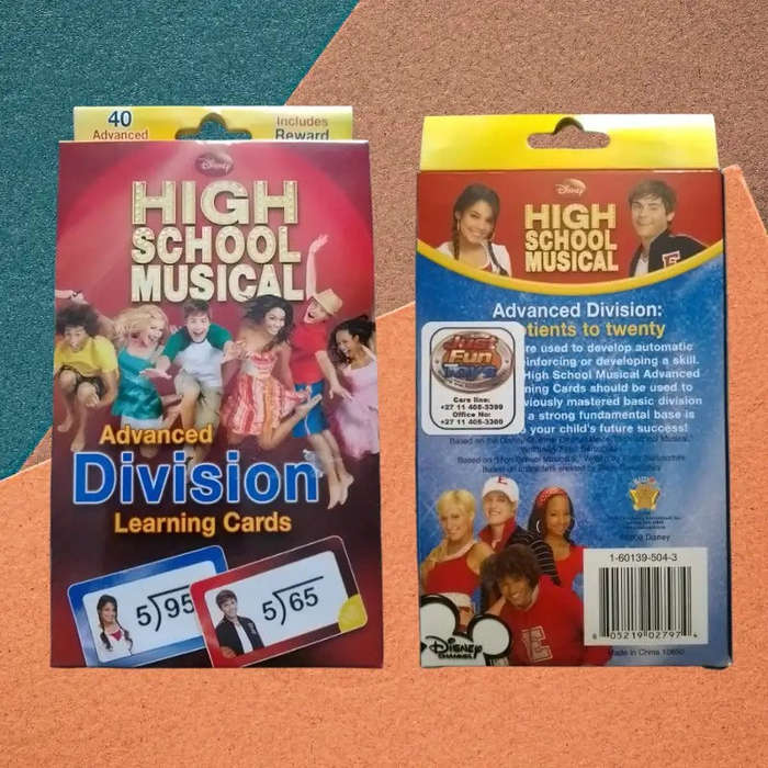 40 Piece Advanced Math Division Learning Cards & Stickers