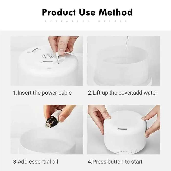 LARGE 300ml Air Humidifier Essential Oil Diffuser with Colorful Night Lights