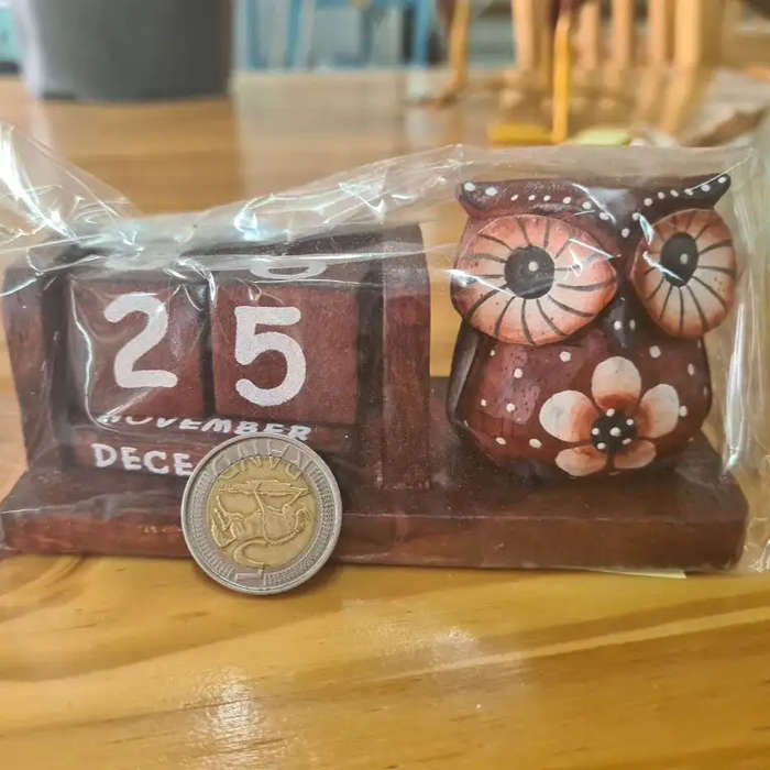 Unique Wooden Dog / Owl Calendar