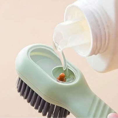 Press-and-Release Shoe Cleaning Brush with Automatic Liquid Dispenser