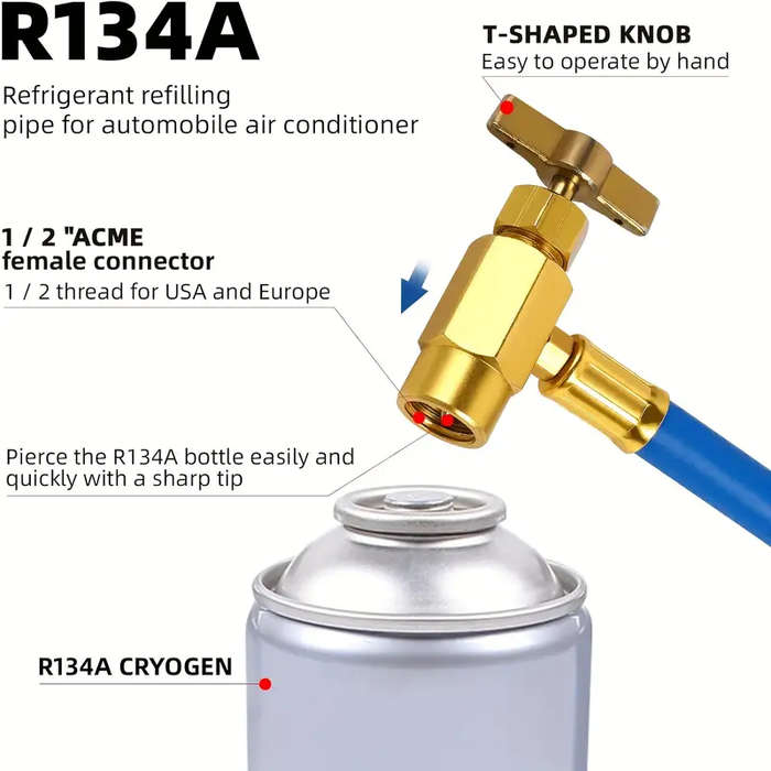 R134a Car Air Conditioning Refrigerant Charging Hose with Gauge
