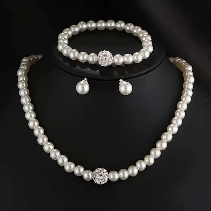 Elegant Faux Pearl Jewelry Set