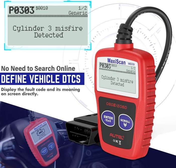 Professional MS309 Car Fault Detector Code Reader OBD2 Scanner Diagnostic Tool