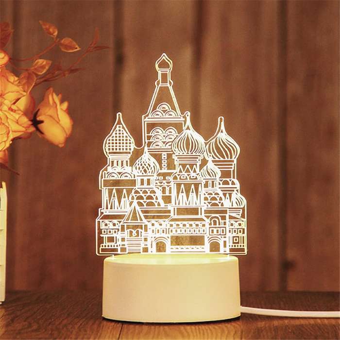 Creative 3D Castle Night Light