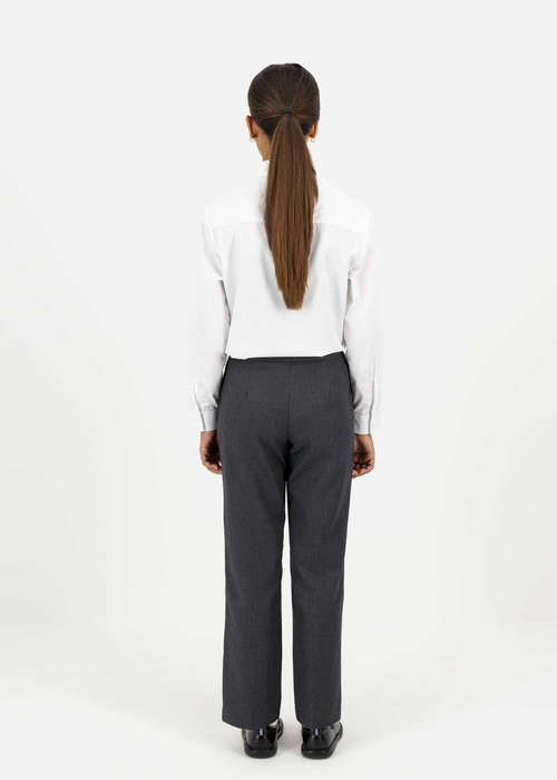 Easy Care Girls Regular Fit Grey School Trousers - Size 40