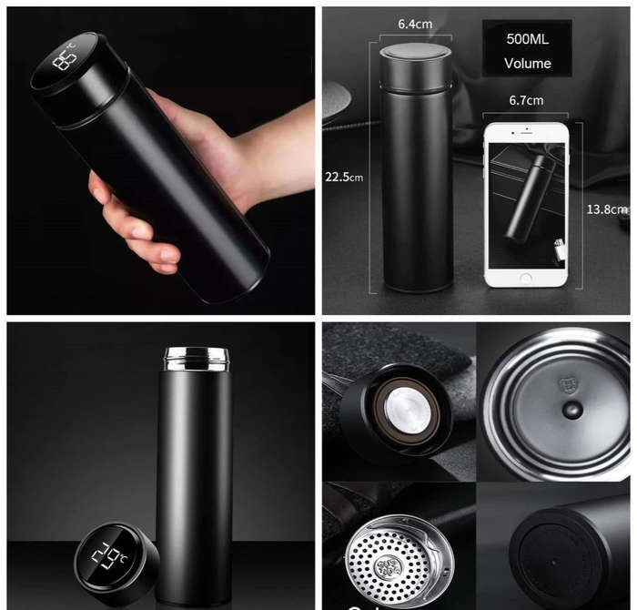 Stainless Steel Thermo Water Bottle with Temperature Display 500ml