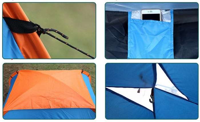 2 Man Tent in Zipper Bag - Lightweight & Easy to Install (200 X 150 X 110 Cm)