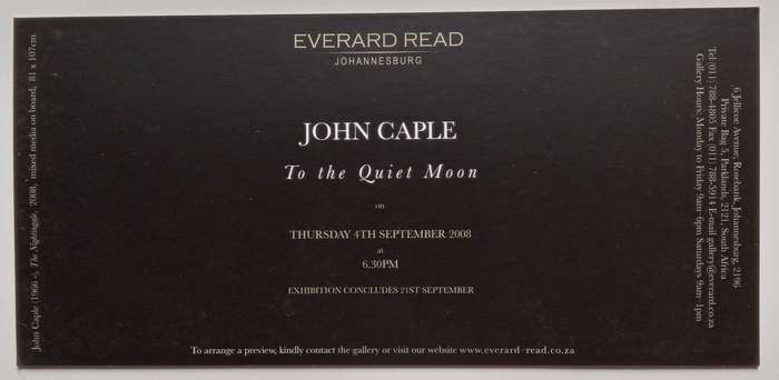 John Caple: To the Quiet Moon (Invitation Card)