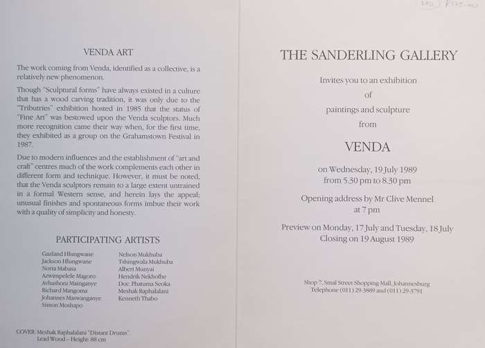 Venda (Invitation to the Exhibition)