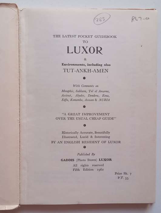 The Latest Pocket Guide to Luxor (Published 1962)