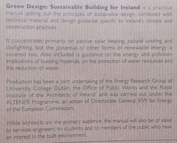 Green Design: Sustainable Building for Ireland | Ann McNicholl & J. Owns Lewis (Eds.)