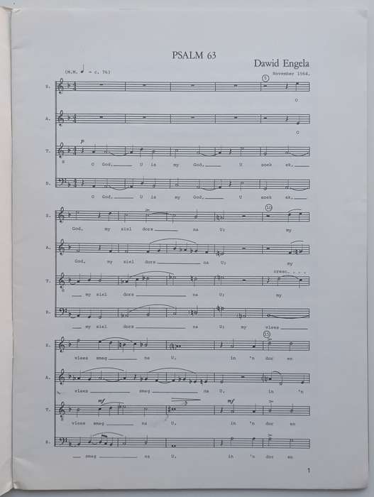 Twee Afrikaanse Psalmtoonsettings (Afrikaans) | Dawid Engela