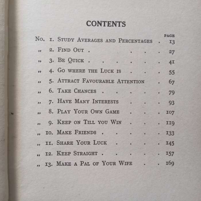 Thirteen Tips on Luck | Herbert N. Casson