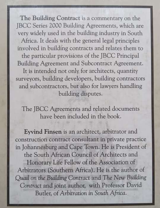 The Building Contract: A Commentary on the JBCC Agreements | Eyvind Finsen