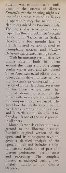 Madam Butterfly: A Guide to the Opera | Mosco Carner