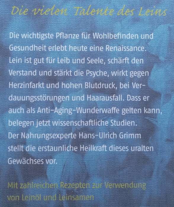 Leinöl macht Glücklich: Das Blaue Ernährungswunder (German) | Hans-Ulrich Grimm
