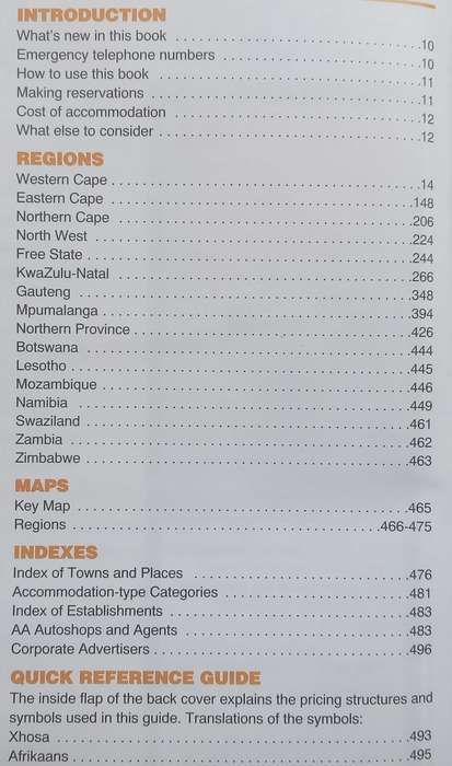 AA Hostels, Lodges, Guest Houses, B&Bs: Southern Africa, 2001/2002 Ed.