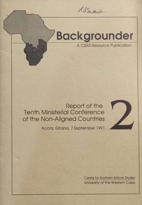 Report of the Tenth Ministerial Conference of the Non-Aligned Countries (Backgrounder No. 2)