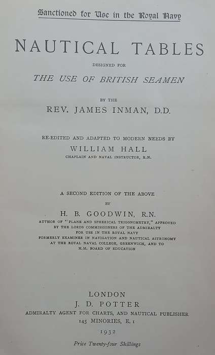 Nautical Tables Designed for the Use of British Seaman | Rev. James Inman