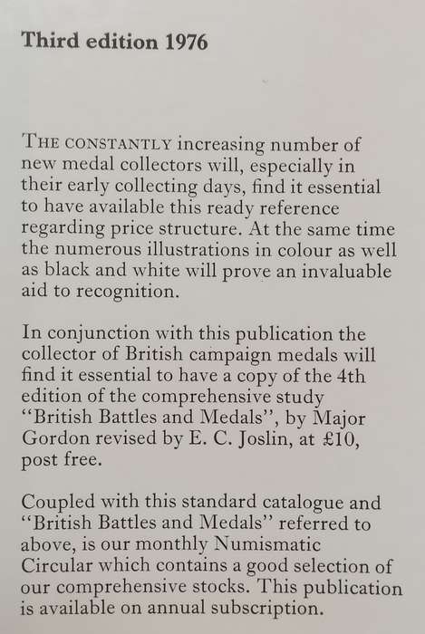 The Standard Catalogue of British Orders, Decorations & Medals with Valuations (With Supplement) ...