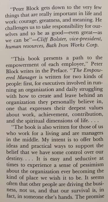 The Empowered Manager: Positive Political Skills at Work | Peter Block