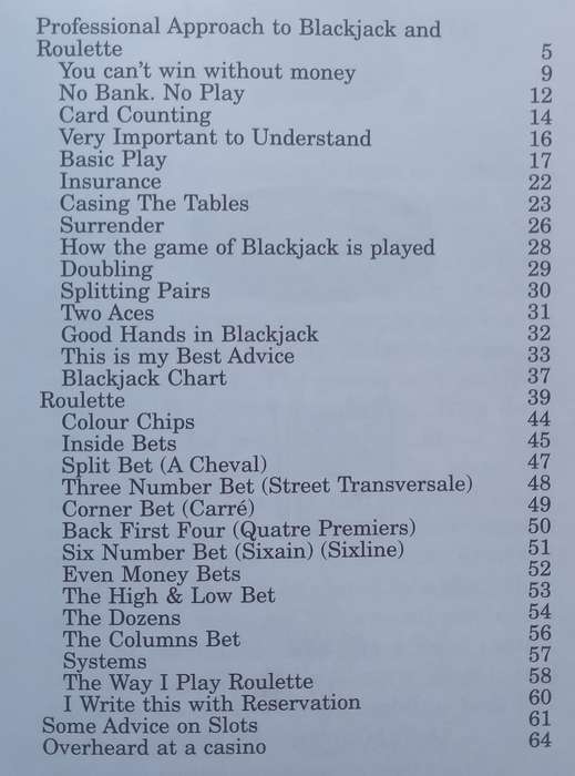 Professional Approach to Blackjack and Roulette | Morris Shenker