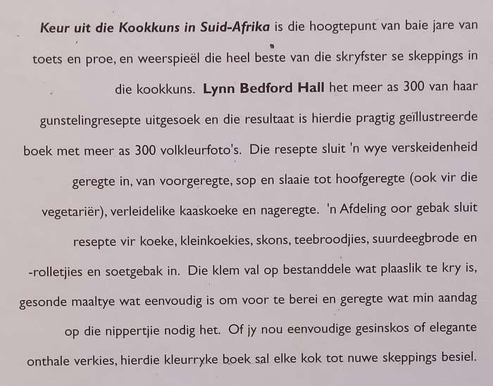 Keur Uit die Kookkuns in Suid-Afrika (Afrikaans) | Lynn Bedford Hall