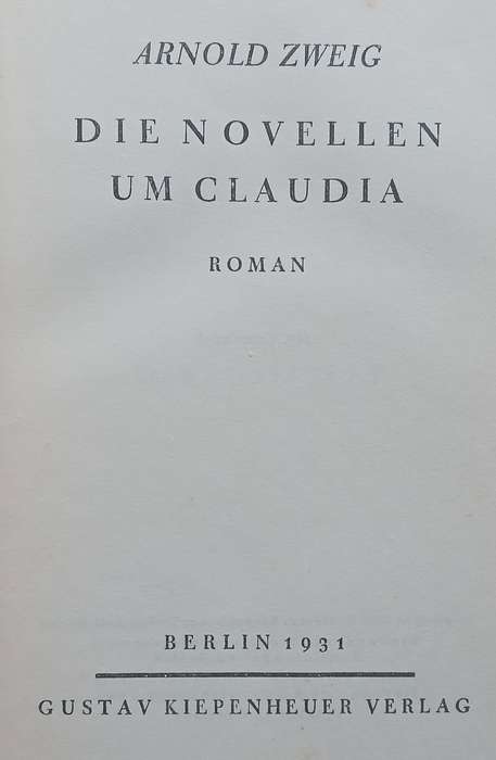 Die Novellen um Claudia: Roman (German) | Arnold Zweig