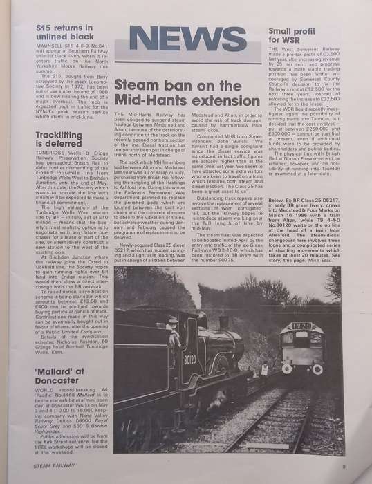 Steam Railway (No. 73, May 1986)