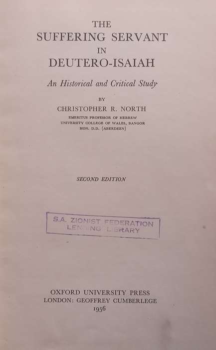 The Suffering Servant on Deutro-Isaiah: An Historical and Critical Study | Christopher R. North
