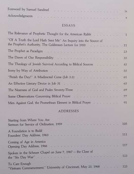 Prophetic Thought: Essays and Addresses | Sheldon H. Blank