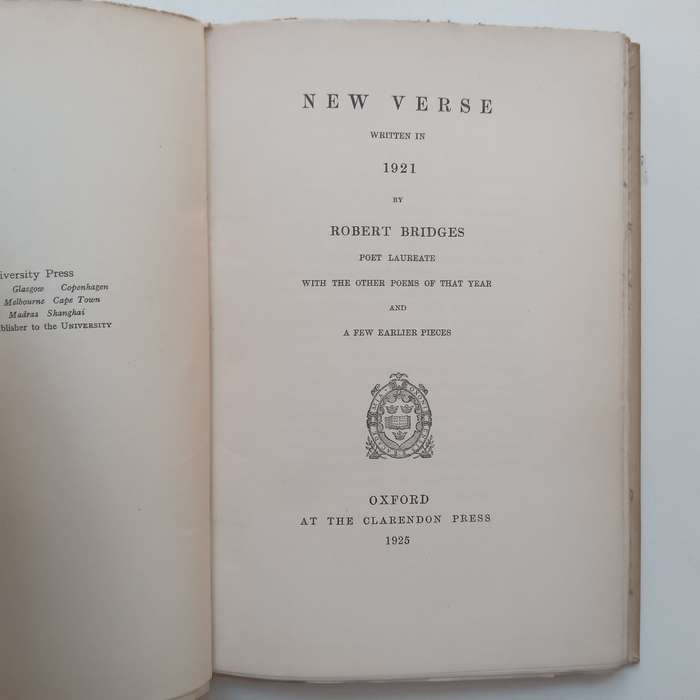 New Verse Written in 1921 | Robert Bridges