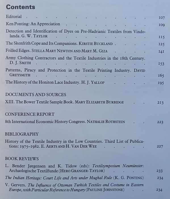 Textile History (Vol. 14, Number 2, Autumn 1983)